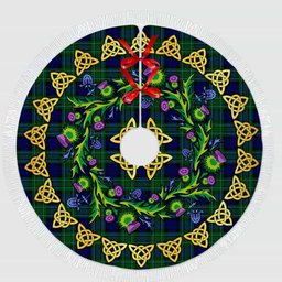 ScotsTee Shop Scottish MacCallum Modern Thistle Celtic Knot Tartan Christmas Tree Skirt