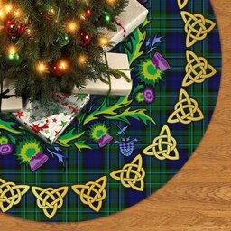 ScotsTee Shop Scottish MacCallum Modern Thistle Celtic Knot Tartan Christmas Tree Skirt