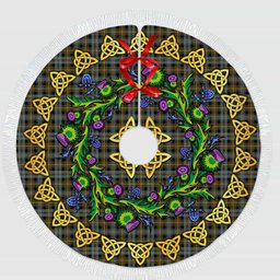 ScotsTee Shop Scottish Farquharson Weathered Thistle Celtic Knot Tartan Christmas Tree Skirt
