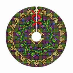 ScotsTee Shop Scottish MacDonald of Clanranald Thistle Celtic Knot Tartan Christmas Tree Skirt
