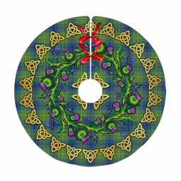 ScotsTee Shop Scottish Johnston Ancient Thistle Celtic Knot Tartan Christmas Tree Skirt