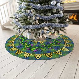 ScotsTee Shop Scottish Johnston Ancient Thistle Celtic Knot Tartan Christmas Tree Skirt