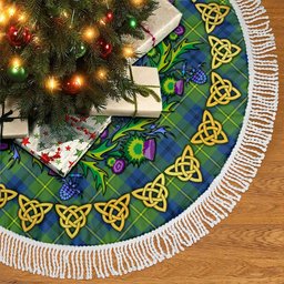 ScotsTee Shop Scottish Johnston Ancient Thistle Celtic Knot Tartan Christmas Tree Skirt