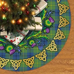 ScotsTee Shop Scottish Johnston Ancient Thistle Celtic Knot Tartan Christmas Tree Skirt