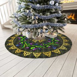ScotsTee Shop Scottish Davidson Tulloch Dress Thistle Celtic Knot Tartan Christmas Tree Skirt