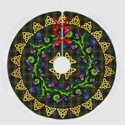 ScotsTee Shop Scottish Davidson Tulloch Dress Thistle Celtic Knot Tartan Christmas Tree Skirt