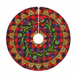 ScotsTee Shop Scottish Fraser Modern Thistle Celtic Knot Tartan Christmas Tree Skirt
