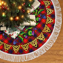 ScotsTee Shop Scottish Fraser Modern Thistle Celtic Knot Tartan Christmas Tree Skirt