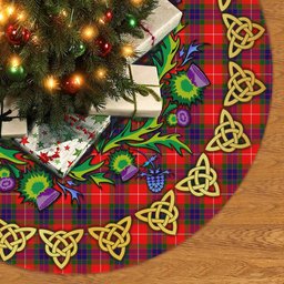 ScotsTee Shop Scottish Fraser Modern Thistle Celtic Knot Tartan Christmas Tree Skirt