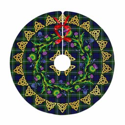 ScotsTee Shop Scottish Forbes Modern Thistle Celtic Knot Tartan Christmas Tree Skirt