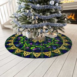 ScotsTee Shop Scottish Forbes Modern Thistle Celtic Knot Tartan Christmas Tree Skirt