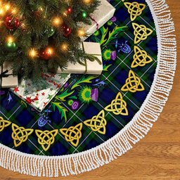 ScotsTee Shop Scottish Forbes Modern Thistle Celtic Knot Tartan Christmas Tree Skirt