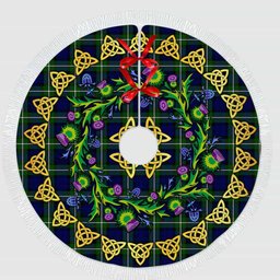 ScotsTee Shop Scottish Forbes Modern Thistle Celtic Knot Tartan Christmas Tree Skirt