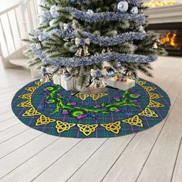 ScotsTee Shop Scottish Douglas Modern Thistle Celtic Knot Tartan Christmas Tree Skirt