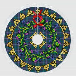 ScotsTee Shop Scottish Douglas Modern Thistle Celtic Knot Tartan Christmas Tree Skirt