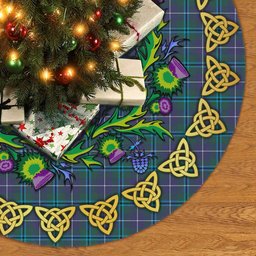 ScotsTee Shop Scottish Douglas Modern Thistle Celtic Knot Tartan Christmas Tree Skirt