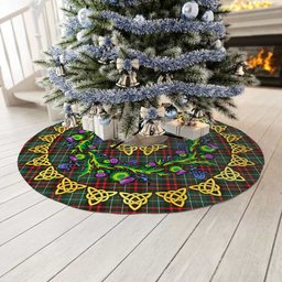 ScotsTee Shop Scottish MacDiarmid Modern Thistle Celtic Knot Tartan Christmas Tree Skirt