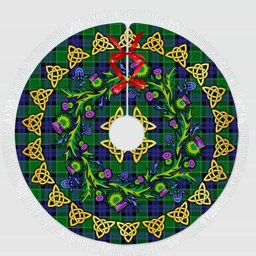 ScotsTee Shop Scottish Graham of Menteith Modern Thistle Celtic Knot Tartan Christmas Tree Skirt