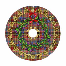ScotsTee Shop Scottish Drummond of Strathallan Thistle Celtic Knot Tartan Christmas Tree Skirt