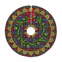 ScotsTee Shop Scottish Crawford Modern Thistle Celtic Knot Tartan Christmas Tree Skirt