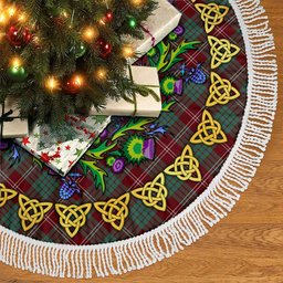 ScotsTee Shop Scottish Crawford Modern Thistle Celtic Knot Tartan Christmas Tree Skirt