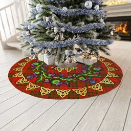 ScotsTee Shop Scottish Livingstone Modern Thistle Celtic Knot Tartan Christmas Tree Skirt