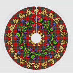 ScotsTee Shop Scottish Cumming Modern Thistle Celtic Knot Tartan Christmas Tree Skirt