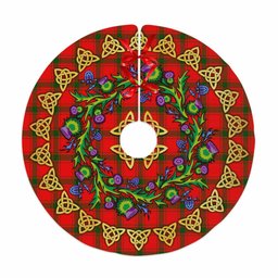 ScotsTee Shop Scottish MacDonald of Sleat Thistle Celtic Knot Tartan Christmas Tree Skirt