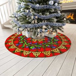 ScotsTee Shop Scottish MacDonald of Sleat Thistle Celtic Knot Tartan Christmas Tree Skirt