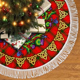 ScotsTee Shop Scottish MacDonald of Sleat Thistle Celtic Knot Tartan Christmas Tree Skirt