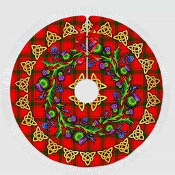 ScotsTee Shop Scottish MacDonald of Sleat Thistle Celtic Knot Tartan Christmas Tree Skirt