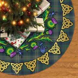 ScotsTee Shop Scottish Kennedy Modern Thistle Celtic Knot Tartan Christmas Tree Skirt