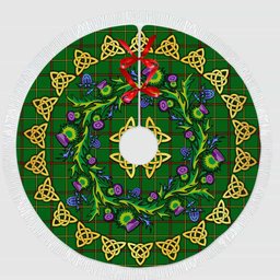 ScotsTee Shop Scottish Tribe of Mar Thistle Celtic Knot Tartan Christmas Tree Skirt