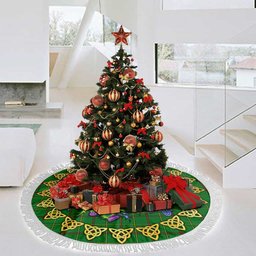 ScotsTee Shop Scottish Tribe of Mar Thistle Celtic Knot Tartan Christmas Tree Skirt