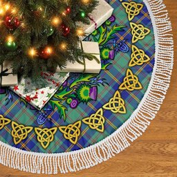 ScotsTee Shop Scottish US Marine Thistle Celtic Knot Tartan Christmas Tree Skirt