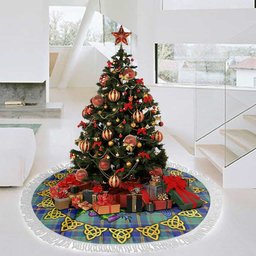 ScotsTee Shop Scottish US Marine Thistle Celtic Knot Tartan Christmas Tree Skirt