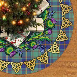 ScotsTee Shop Scottish US Marine Thistle Celtic Knot Tartan Christmas Tree Skirt