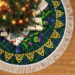 ScotsTee Shop Scottish Stewart Hunting Modern Thistle Celtic Knot Tartan Christmas Tree Skirt