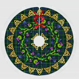 ScotsTee Shop Scottish Stewart Hunting Modern Thistle Celtic Knot Tartan Christmas Tree Skirt