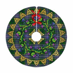 ScotsTee Shop Scottish Wishart Hunting Modern Thistle Celtic Knot Tartan Christmas Tree Skirt