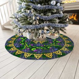 ScotsTee Shop Scottish Wishart Hunting Modern Thistle Celtic Knot Tartan Christmas Tree Skirt