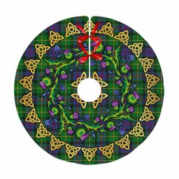 ScotsTee Shop Scottish Tait Modern Thistle Celtic Knot Tartan Christmas Tree Skirt