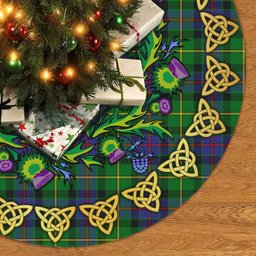 ScotsTee Shop Scottish Tait Modern Thistle Celtic Knot Tartan Christmas Tree Skirt