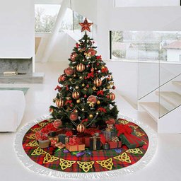 ScotsTee Shop Scottish Stewart of Appin Modern Thistle Celtic Knot Tartan Christmas Tree Skirt