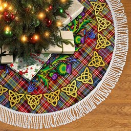 ScotsTee Shop Scottish Ogilvie of Airlie Ancient Thistle Celtic Knot Tartan Christmas Tree Skirt