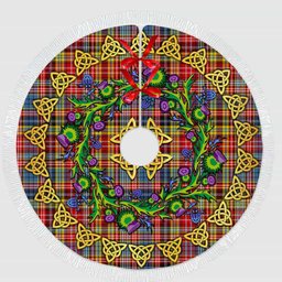 ScotsTee Shop Scottish Ogilvie of Airlie Ancient Thistle Celtic Knot Tartan Christmas Tree Skirt