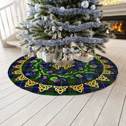 ScotsTee Shop Scottish MacLeod of Harris Modern Thistle Celtic Knot Tartan Christmas Tree Skirt