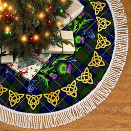 ScotsTee Shop Scottish MacLeod of Harris Modern Thistle Celtic Knot Tartan Christmas Tree Skirt
