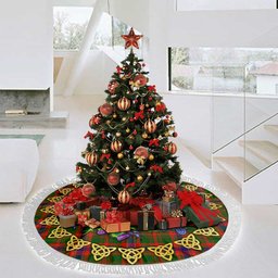ScotsTee Shop Scottish Nithsdale District Thistle Celtic Knot Tartan Christmas Tree Skirt