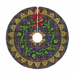 ScotsTee Shop Scottish MacFarlane Hunting Modern Thistle Celtic Knot Tartan Christmas Tree Skirt